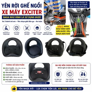 Yên rời ghế ngồi xe máy Exciter , xe 3 bánh trẻ em , yên nhựa ghế đôn ga , an toàn