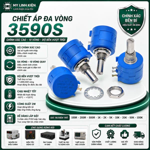 Triết áp 3590S đơn xoay nhiều vòng giá trị từ 100R-100K chất lượng cao.