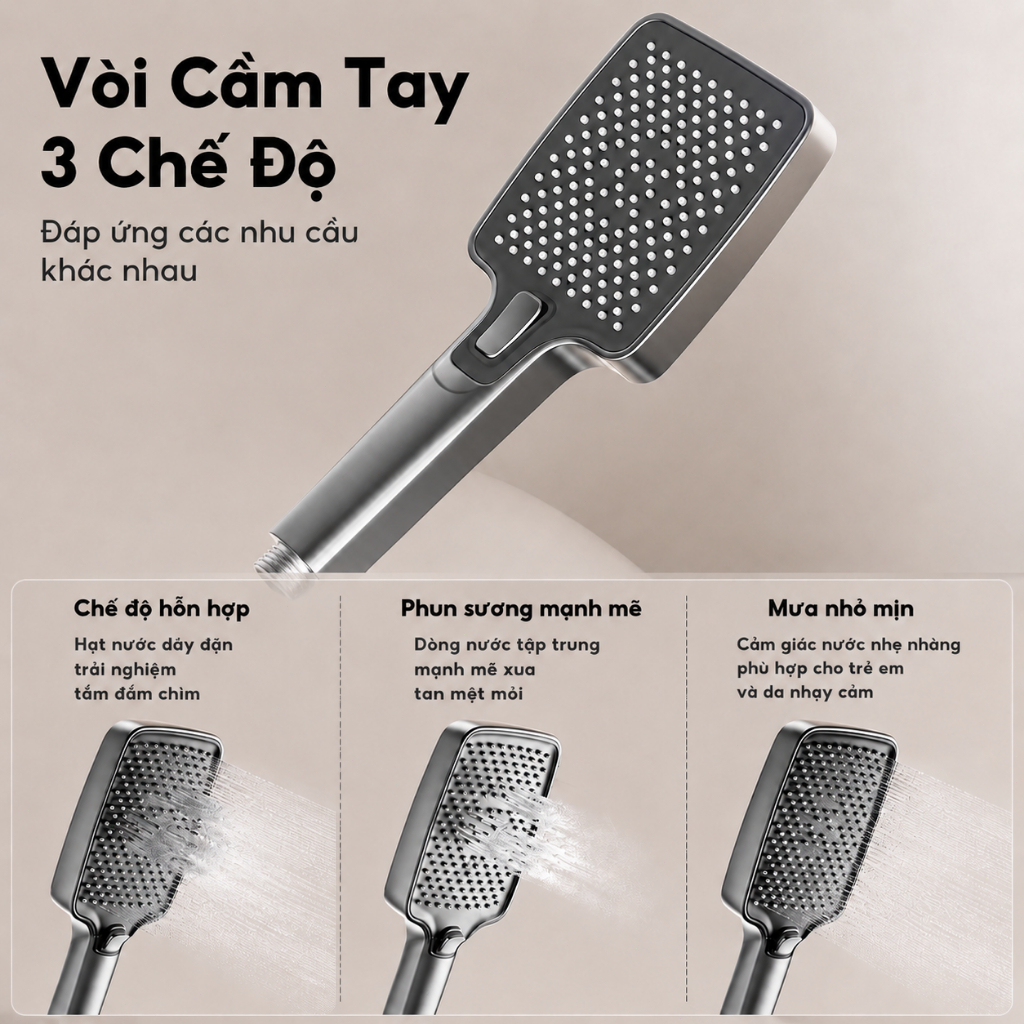 Tixx Bộ sen cây tắm đứng Vòi sen đi kèm 3 Chế Độ Xả Nước