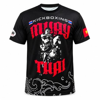 Áo Thun Võ Thuật Fighter M01 M02 - Muay Thai Never Give Up, Muay Thái, KickBoxing, Boxing, MMA