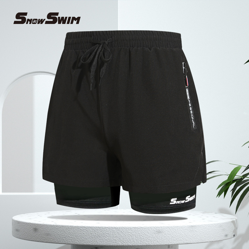 Quần Bơi Nam Hai Lớp Snow Swim 3IN1 Quần Short Đi Biển Quần Thể Thao Nhanh Khô Co Giãn Tốt
