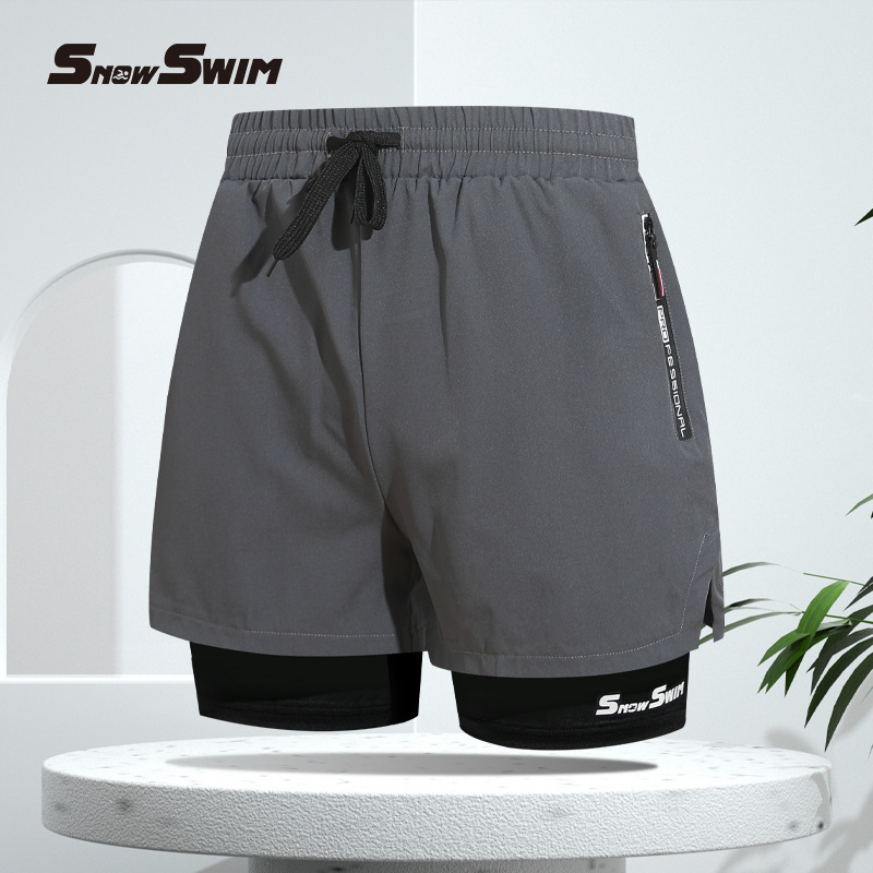 Quần Bơi Nam Hai Lớp Snow Swim 3IN1 Quần Short Đi Biển Quần Thể Thao Nhanh Khô Co Giãn Tốt