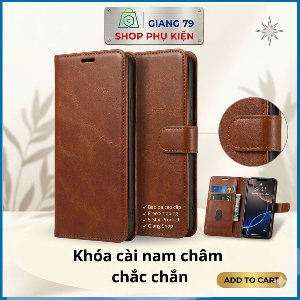 Ốp Lưng Bao Da Ví Gập OPPO 2Mặt Chất Lượng Cao A3x A3 A12 A15 A16 A60 A1K A3S A5S A52/55 A74 A78 A98