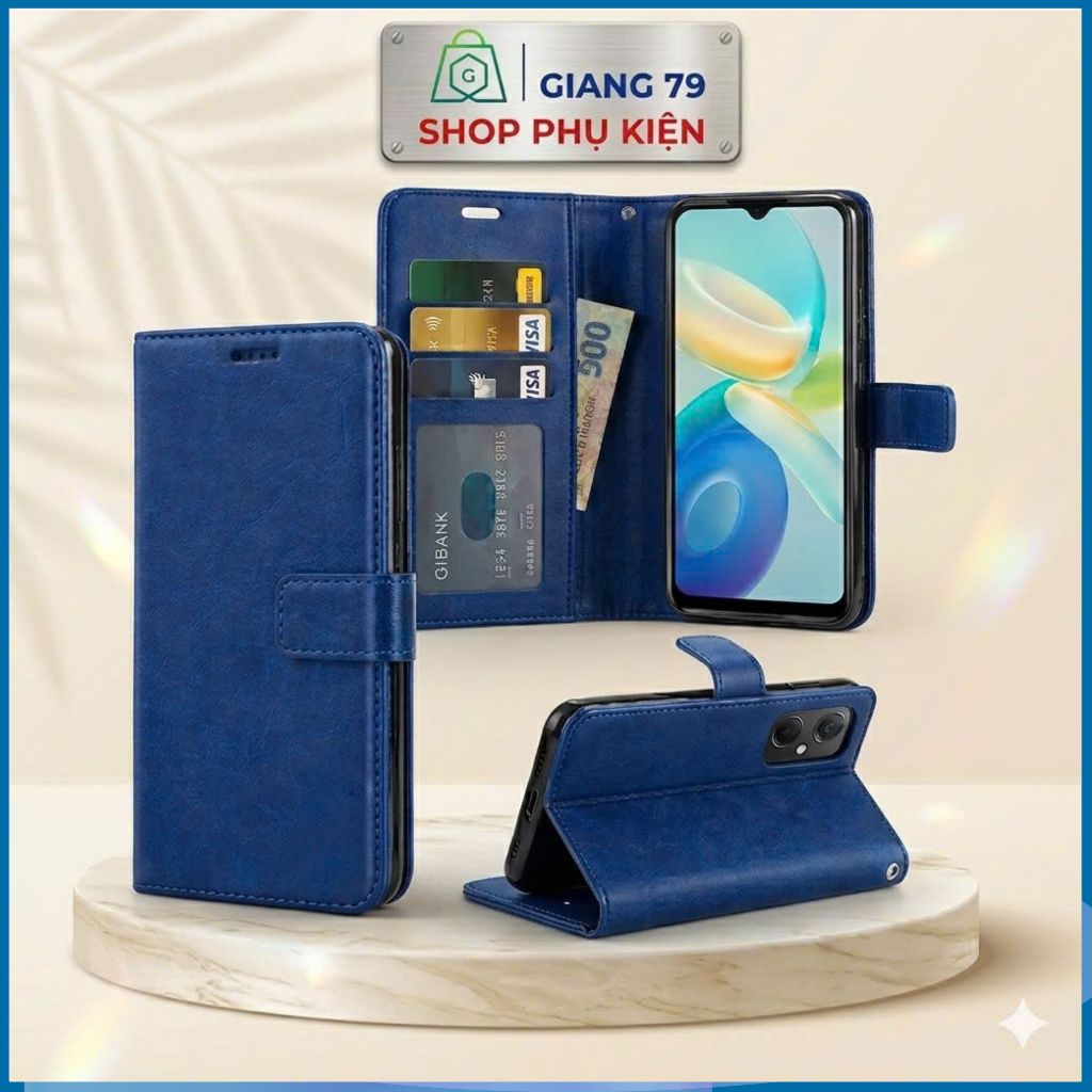Ốp Lưng Bao Da Ví Gập OPPO 2Mặt Chất Lượng Cao A3x A3 A12 A15 A16 A60 A1K A3S A5S A52/55 A74 A78 A98
