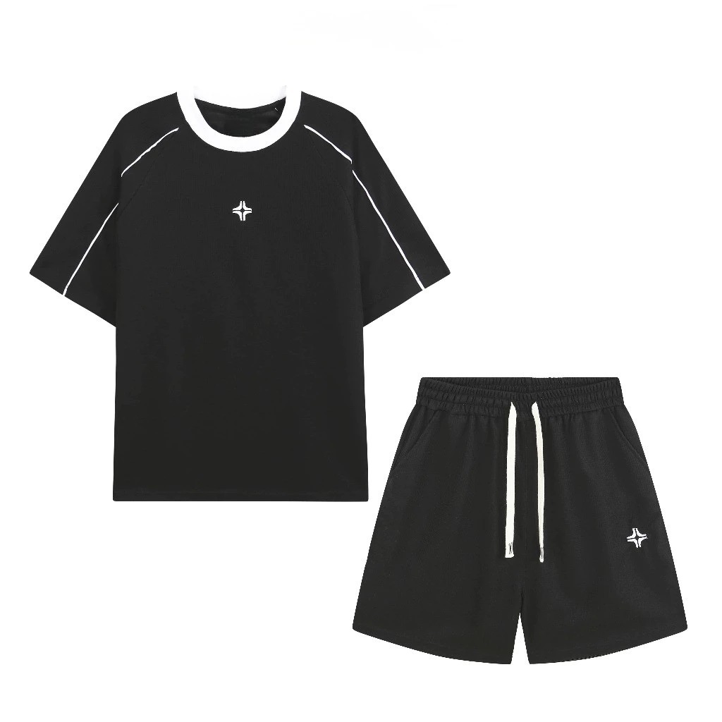 Set Đồ Tổ Ong Nam Nữ Unisex AZ FASHION Bộ Quần Áo Thun Waffle Ngắn Tay Mùa Hè Phom Rộng Thoáng Khí Bền Màu