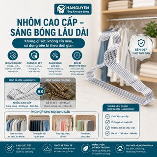 Combo 50 móc nhôm treo quần áo 300gr (L = 43cm) bền nhẹ tiện lợi dễ sử dụng