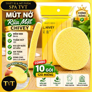COMBO 10 GÓI MÚT NỞ CHIVEY 120 MIẾNG MỀM MỊN DAI THẤM HÚT TỐT DÙNG RỬA MẶT