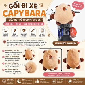 GỐI ĐI XE CAPYBARA SIÊU HOT DỄ THƯƠNG CHO BÉ , MỀM MỊN , ÊM ÁI