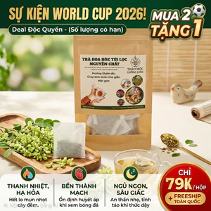 Trà Hoa Hòe Cỏ Ngọt Túi Lọc - Combo World Cup Mua 2 Tặng 1 - Giải Nhiệt, Bền Thành Mạch, Ngủ Ngon Sâu Giấc