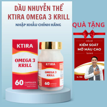 KTIRA Dầu Nhuyễn Thể Omega 3 Krill 60 Viên - Hỗ Trợ Tim Mạch & Trí Nhớ