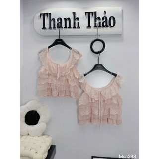 Áo Ren Tầng 2 Dây Hồng Phấn