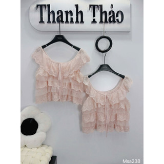 Áo Ren Tầng 2 Dây Hồng Phấn
