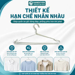 Combo 50 móc nhôm treo quần áo 300gr (L = 43cm) bền nhẹ tiện lợi dễ sử dụng