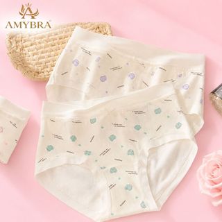 Quần Lót Nữ Cotton Mịn Viền Su Ôm Mông Mềm Mại – Quần Chip Nữ Họa Tiết Gấu Dễ Thương AMYBRA L6408