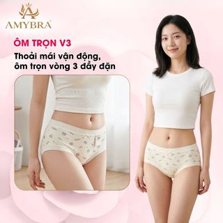 Quần Lót Nữ Cotton Mịn Viền Su Ôm Mông Mềm Mại – Quần Chip Nữ Họa Tiết Gấu Dễ Thương AMYBRA L6408