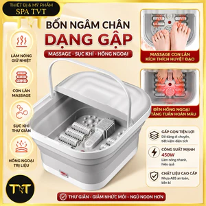 Bồn Ngâm Chân Gập TSP33 TVT Sục Khí Hồng Ngoại Massage Con Lăn Làm Nóng Giữ Nhiệt 450W