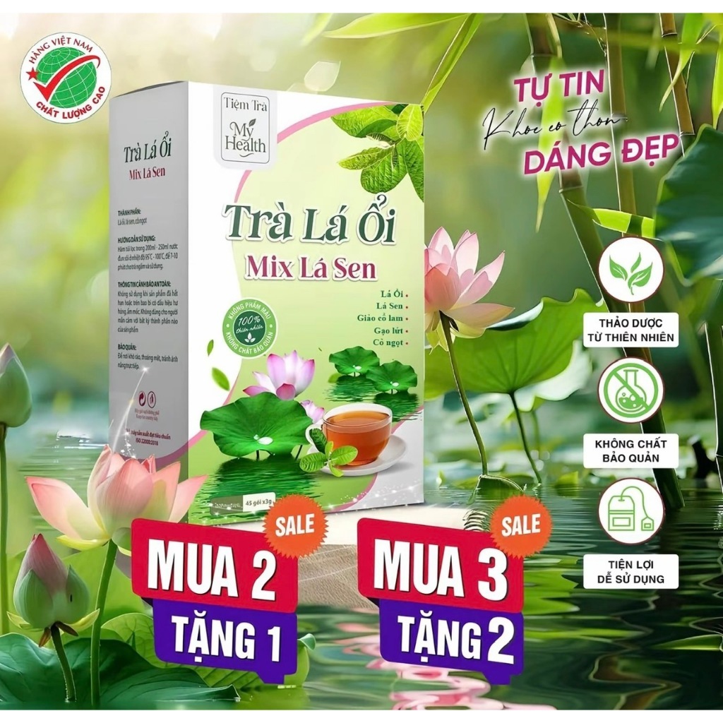 TRÀ LÁ ỔI MIX LÁ SEN , Thơm Ngon Thanh Mát, Tiện Và Rễ Sử Dụng Khoẻ Từ Bên Trong