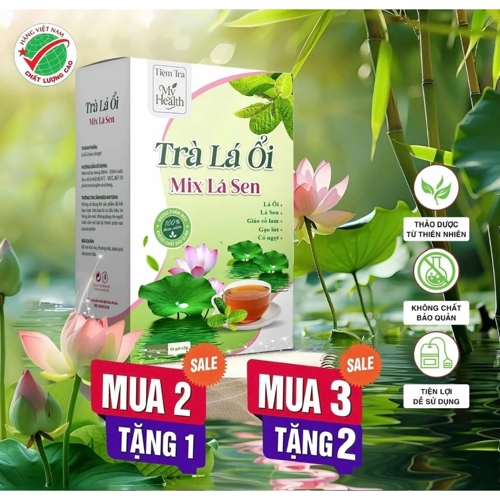 TRÀ LÁ ỔI MIX LÁ SEN , Thơm Ngon Thanh Mát, Tiện Và Rễ Sử Dụng Khoẻ Từ Bên Trong
