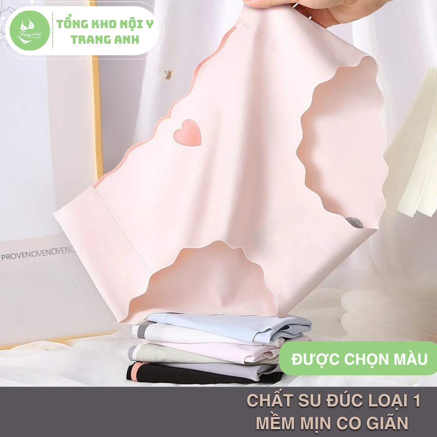 Combo 10 Quần Lót Su Tim Nữ Chất Su Đúc Loại 1 Mềm Mịn Thoáng Viền Sóng Quyến Rũ 40-75Kg QL104