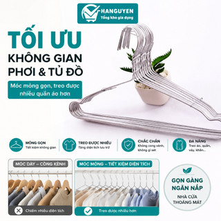 Combo 50 móc nhôm treo quần áo 300gr (L = 43cm) bền nhẹ tiện lợi dễ sử dụng