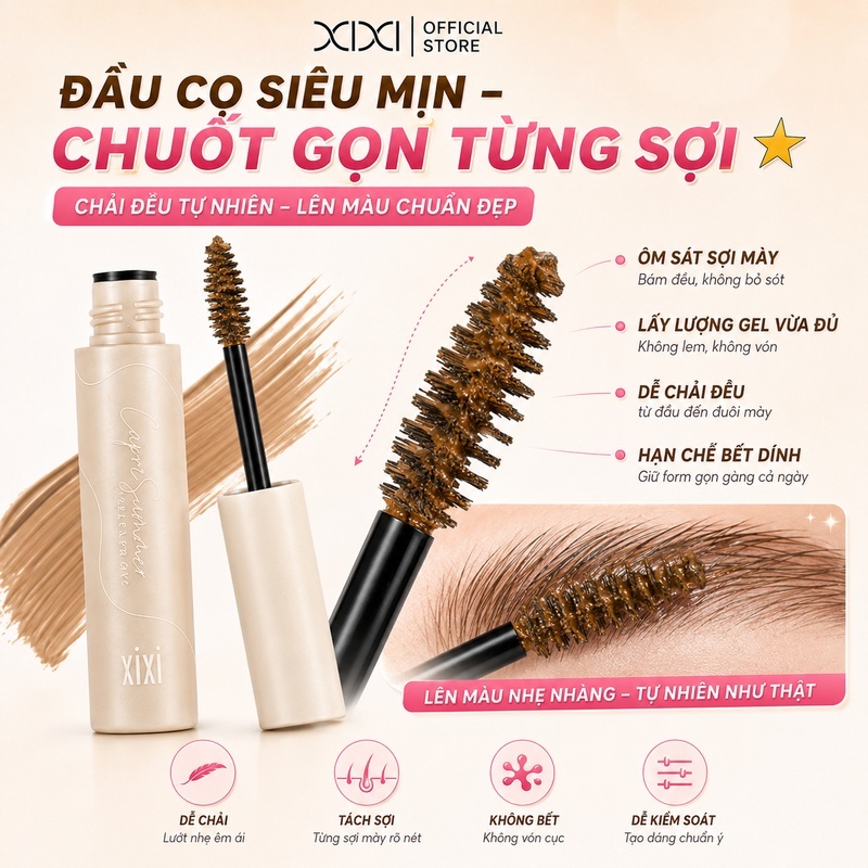 Xixi Pomade Lông Mày Nhung: Tự Nhiên, Mịn Màng, Không Lem, Dễ Dùng, Tạo Lông Mày Tự Nhiên. D641