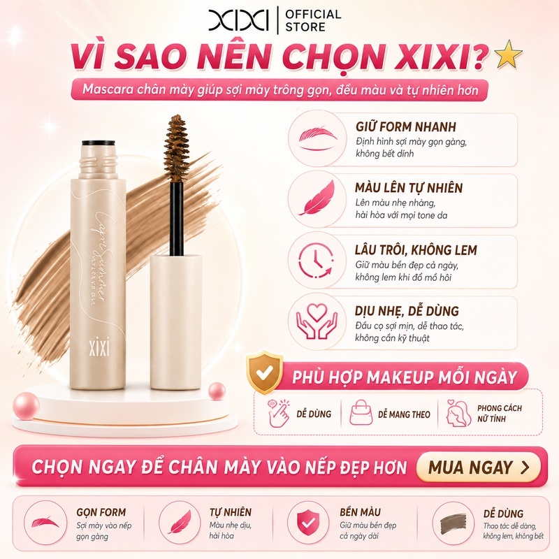 Xixi Pomade Lông Mày Nhung: Tự Nhiên, Mịn Màng, Không Lem, Dễ Dùng, Tạo Lông Mày Tự Nhiên. D641