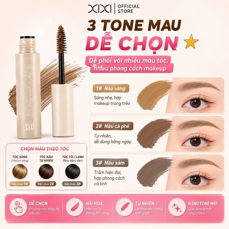 Xixi Pomade Lông Mày Nhung: Tự Nhiên, Mịn Màng, Không Lem, Dễ Dùng, Tạo Lông Mày Tự Nhiên. D641