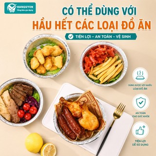 COMBO 100 Khay Giấy Bạc Lót Nồi Chiên Không Dầu, Khuôn Giấy Bạc Đựng Thực Phẩm Tiện Lợi Nhiều Size