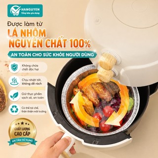 COMBO 100 Khay Giấy Bạc Lót Nồi Chiên Không Dầu, Khuôn Giấy Bạc Đựng Thực Phẩm Tiện Lợi Nhiều Size