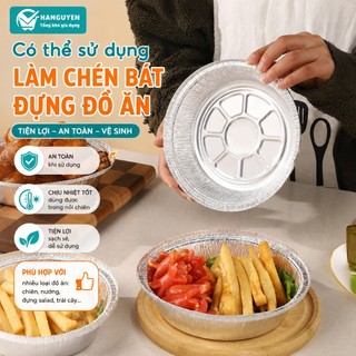 COMBO 100 Khay Giấy Bạc Lót Nồi Chiên Không Dầu, Khuôn Giấy Bạc Đựng Thực Phẩm Tiện Lợi Nhiều Size