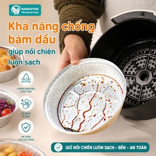 COMBO 100 Khay Giấy Bạc Lót Nồi Chiên Không Dầu, Khuôn Giấy Bạc Đựng Thực Phẩm Tiện Lợi Nhiều Size