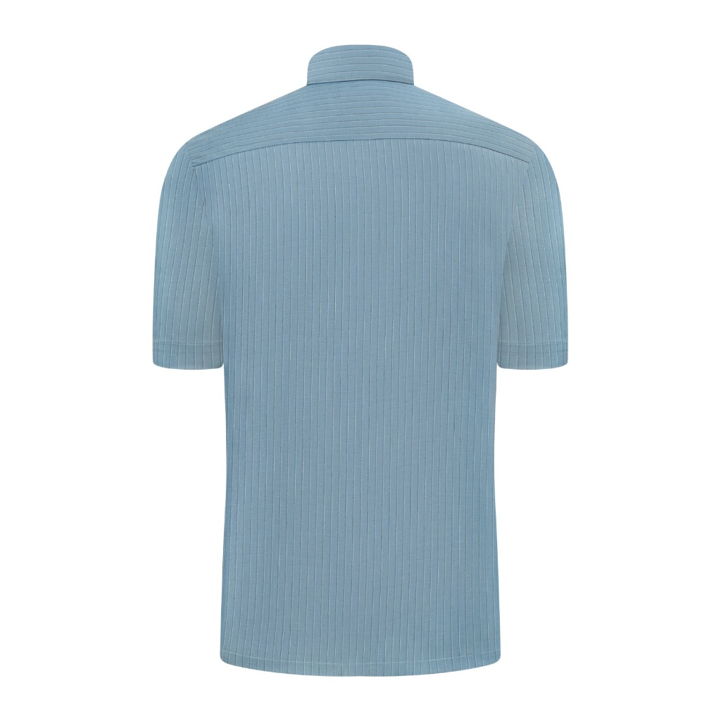 Áo sơ mi ngắn tay vạt ngang VIETTIEN SMART CASUAL vải Hoa hồng form REGULAR VT00000667