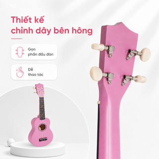 Ukulele Soprano 21 inch Gỗ Basswood 400g Cho Người Mới Học Đàn + Pick + Dây Dự Phòng