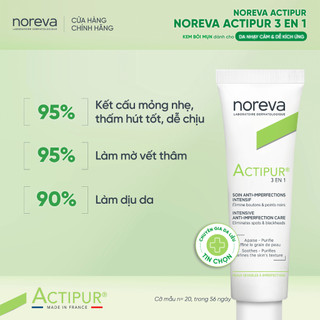 Combo GIẢM MUN và PHỤC HỒI Actipur 3in1 Intensive Anti-Imperfection Care 30ml & Cicadiane Repair Cream 40ml