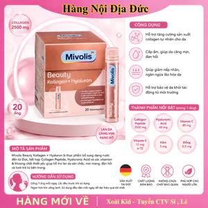 - NƯỚC UỐNG COLLAGEN VÀ HYALURON MIVOLIS – 500ML (20 ỐNG x 25ML)