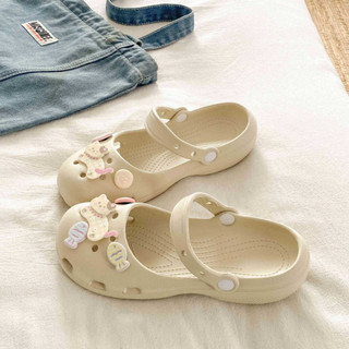 Giày búp bê nữ kiểu dáng ballet đế thấp 3cm có quai hậu kèm charm Mèo cá chạy dễ thương Mita CS-285