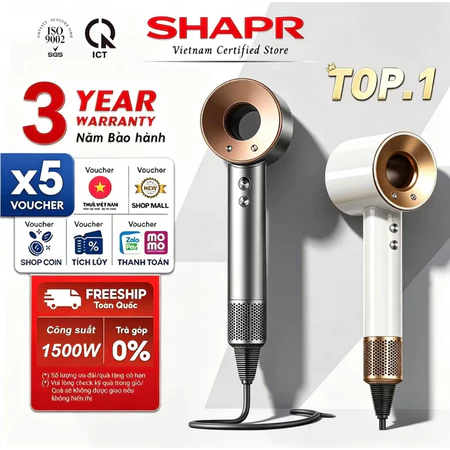 【BH 36 tháng miễn phí】Máy sấy tóc-Côngnghệ Plasma ion kép-Sấy nhanh trong5 phút nhanh khô