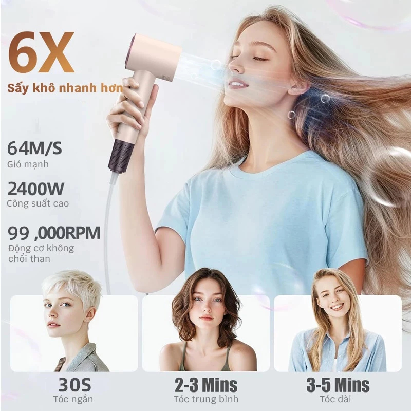 【BH 36 tháng miễn phí】Máy sấy tóc-5 Loại vòi phun để chuyển đổi - máy sấy tóc tốc độ cao