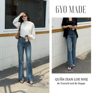 Quần Jean nữ ống loe GYOMADE® lưng cao tôn dáng, đứng form phong cách trẻ trung | GQ013B