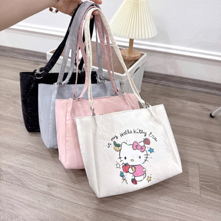 [LM2599] Túi Công Sở Túi Xách Nữ Tote Da Nhung Mịn In My Hello Kitty Era