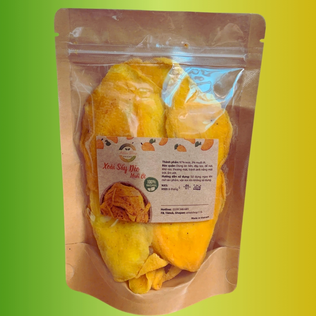 XOÀI SẤY DẺO MUỐI ỚT AMAI - NGUYÊN CHẤT LOẠI 1 - CHUA CAY ĐẬM VỊ - ĂN VẶT TỐT CHO SỨC KHỎE
