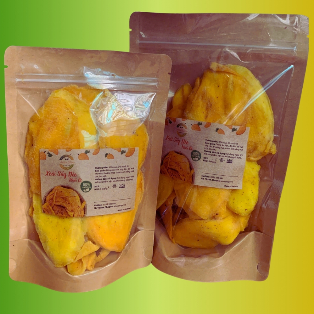 XOÀI SẤY DẺO MUỐI ỚT AMAI - NGUYÊN CHẤT LOẠI 1 - CHUA CAY ĐẬM VỊ - ĂN VẶT TỐT CHO SỨC KHỎE