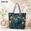 Túi Tote Canvas Nữ TN39 Họa Tiết Thêu Dệt Vintage Cao Cấp, Túi Xách Vai Đi Học Đi Làm Dung Tích Lớn Có Khóa Kéo