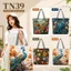 Túi Tote Canvas Nữ TN39 Họa Tiết Thêu Dệt Vintage Cao Cấp, Túi Xách Vai Đi Học Đi Làm Dung Tích Lớn Có Khóa Kéo