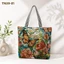 Túi Tote Canvas Nữ TN39 Họa Tiết Thêu Dệt Vintage Cao Cấp, Túi Xách Vai Đi Học Đi Làm Dung Tích Lớn Có Khóa Kéo