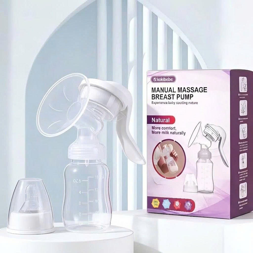 Máy Hút Sữa Tay Cao Cấp – Điều Chỉnh Lực Hút Linh Hoạt, Êm Ái, Gọn Nhẹ – 150ml Kèm Núm Ty &amp; Nắp
