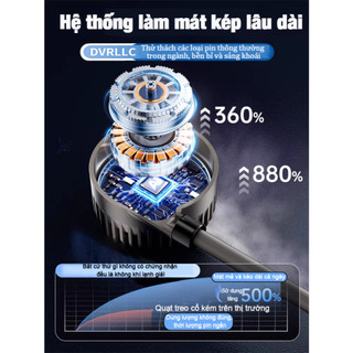BH 24 Tháng/Quạt đeo cổ LED Màn hình hiển thị công suất/Thời lượng pin dài Giờ Nước IP68, Cổng Sạc Type-C