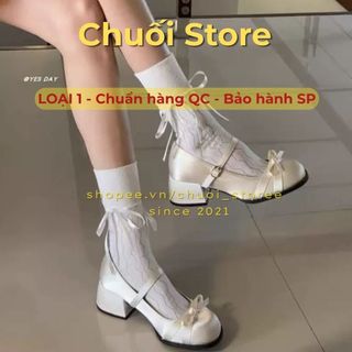 Giày lolita nữ da PU tổng hợp dệt vải đế cao su đáng yêu dịu dàng tinh tế nữ tính