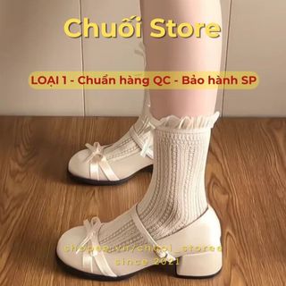 Giày lolita nữ da PU tổng hợp dệt vải đế cao su sang nhẹ tinh tế dịu dàng nữ tính