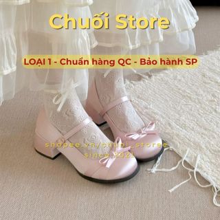 Giày lolita nữ da PU tổng hợp dệt vải đế cao su đáng yêu dịu dàng tinh tế nữ tính